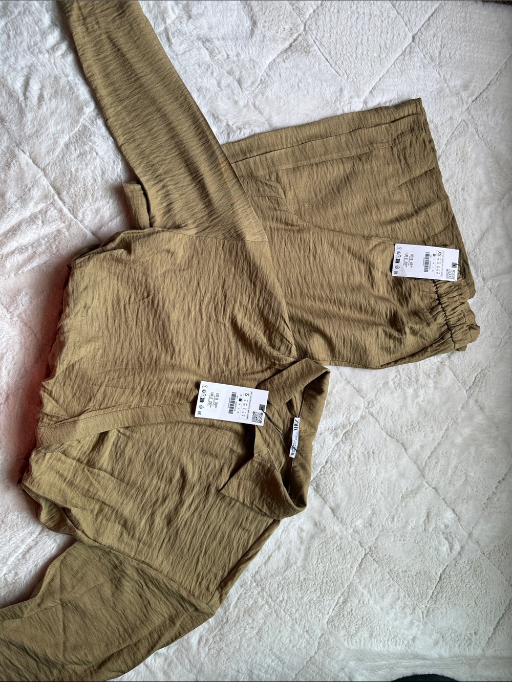 ZARA lightweight neutral pant set
